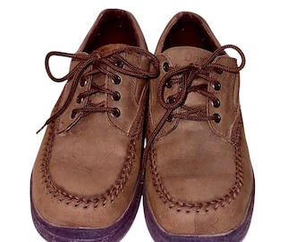 Vintage Dexter Leather Moc Toe Shoes – Men's 7.5, Made in USA
