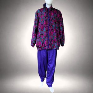 Vintage Lady Lavon 2X Träningsoverall 80-90-tal Maximalist Nylon Vindjacka Retro