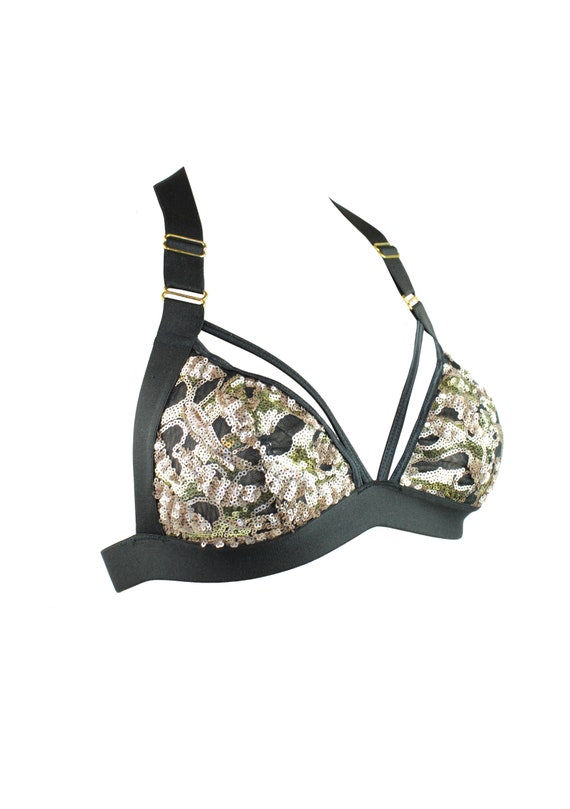 rose gold sequin bralette