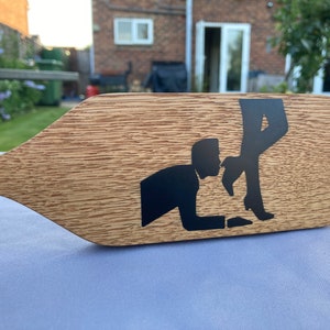 Oak Wooden spanking paddle with resin inlay