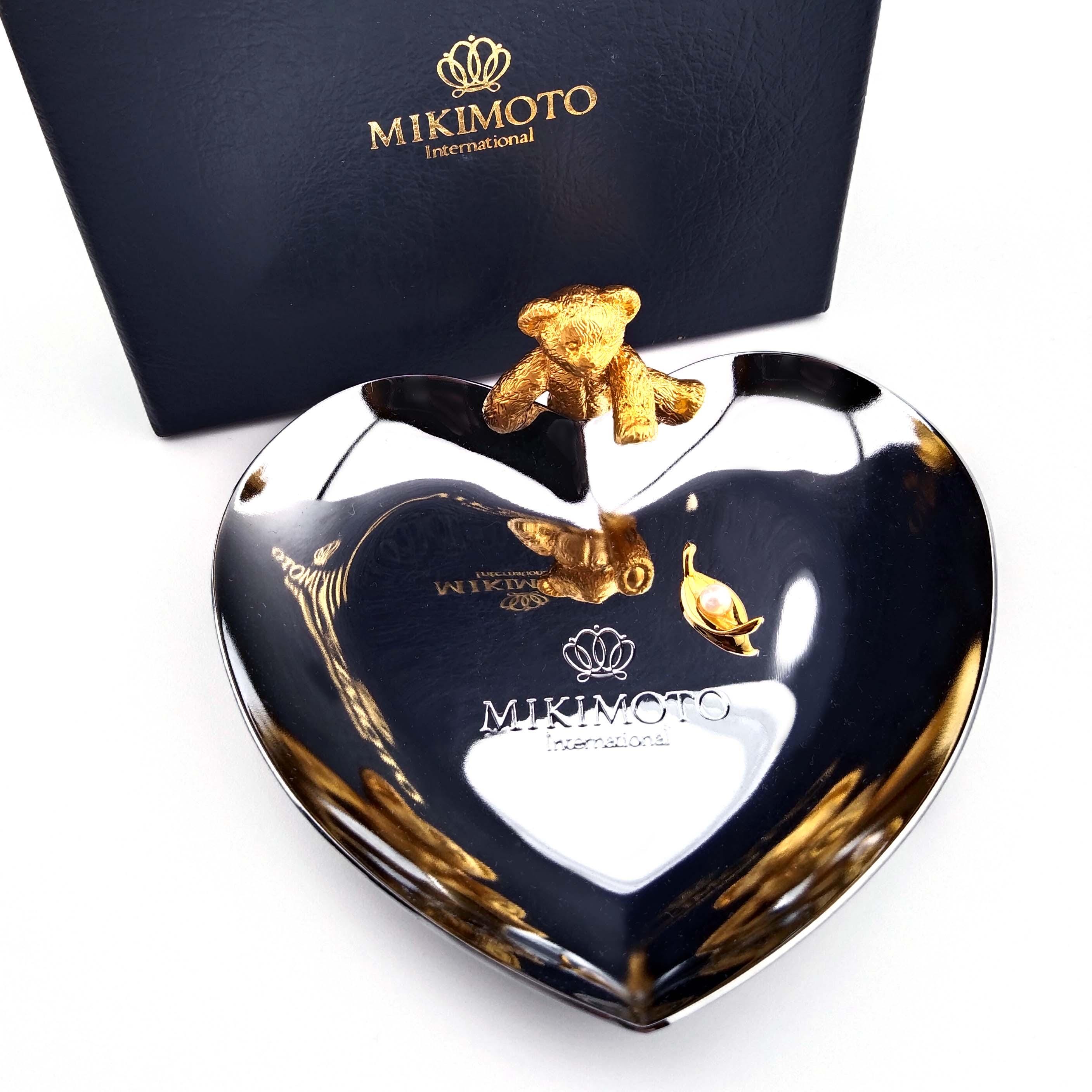 Mikimoto Jewelry Tray Heart Shape, Golden Bear and Akoya Pearl - Etsy