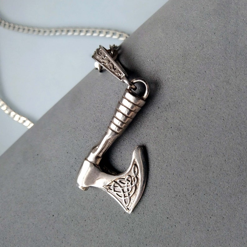 WithLoveSilver Sterling Silver Thor's Hammer Pendant (Mjolnir) - Viking Amulet With Celtic Trinity Knot