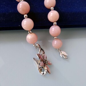 Peruvian Opal 128ct Carved Flower Pendant Bead | 50x88x5mm|Pink| 1 Pendant Bead|