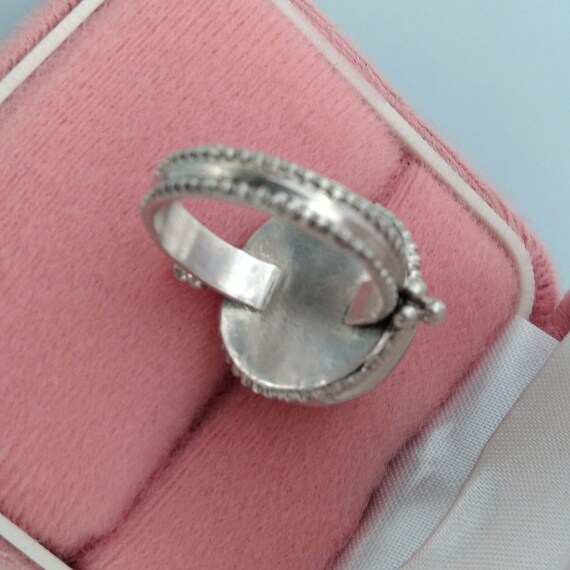 Green Turquoise Tribal Statement Ring, Sterling S… - image 5