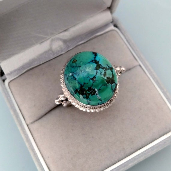 SILVER925 BIG STONE TRIBAL RING/シルバー/リング