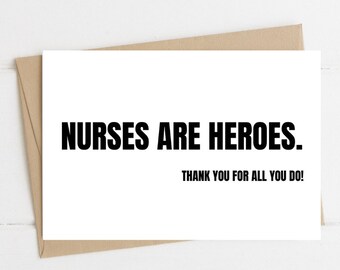 Nurse Thank You Card Gift For Nurse RN Card Nurse Appreciation Card