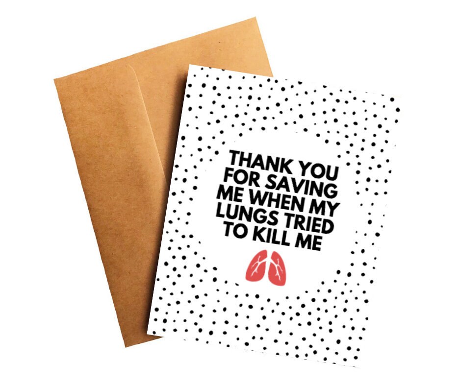 Oncologist Thank You Card Doctor Lung Cancer Doctor Etsy