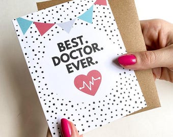 Beste Doktor überhaupt Karte Niedliche Doktor Karte Bester Doktor Dankes-Karte Dankes-Karten für Doktor Krebs Danke-Karte Medizin Arzt Karte