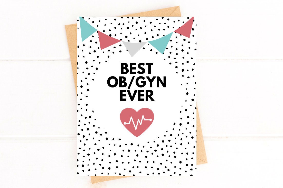 Card for OB/GYN Best OBGYN Ever Card Thank You Card for Gynecologist ...