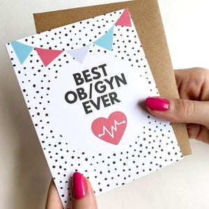 Tarjeta para obstetra/ginecólogo La mejor tarjeta para obstetra/ginecólogo Tarjeta de agradecimiento para ginecólogo Tarjeta para obstetra