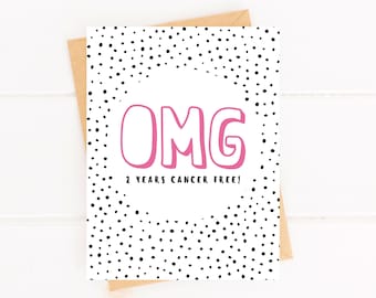 2 Year Cancer Free Card, Survivor Anniversary Gift