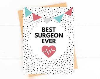 Surgeon Thank You Card Best Surgeon Ever Card Thank You Card