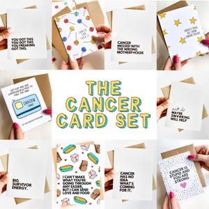 Set kaarten ter ondersteuning van kanker 10 kaarten voor ondersteuningskaarten voor kankerdiagnose