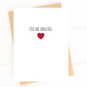Tarjeta "Eres increíble" para una amiga, tarjeta de aliento, tarjeta de felicitaciones para ella, tarjeta de graduación para él, tarjeta "Te amo", tarjeta de cáncer personalizada