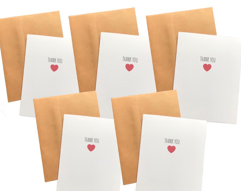 Cute Thank You Card Set 5 Card Set Thank You Notes Wedding Thank You Card Pack Bride Thank You for Bridesmaids Teacher Gift Thank You Note