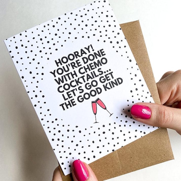 Funny Chemo Card: Cocktails Celebration, Cancer Support