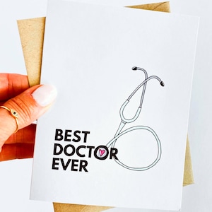 Tarjeta de agradecimiento al médico La mejor tarjeta de médico de todos los tiempos Linda tarjeta de agradecimiento al médico