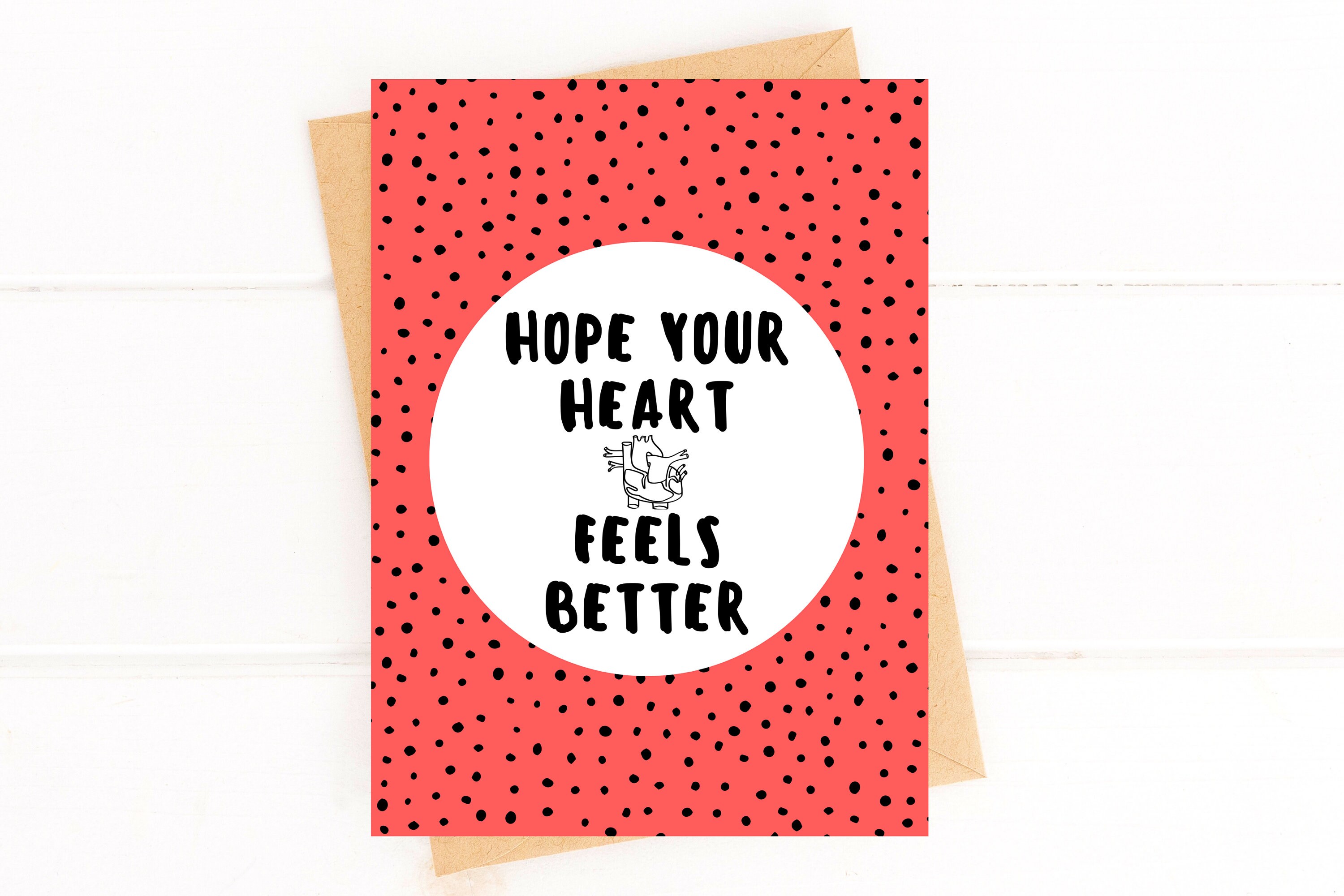 Heart Attack Card Get Well Card Heart Cancer Etsy