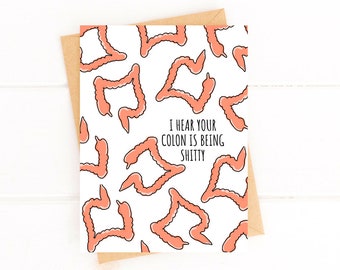 Funny Colon Cancer Card Colon Being Shitty Card Colorectal Cancer