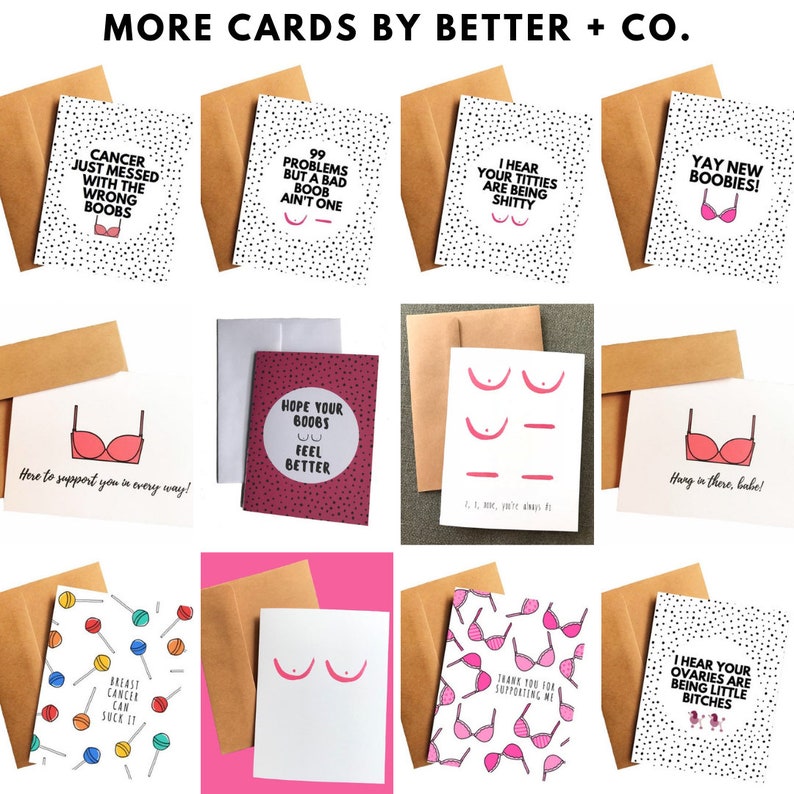 Titties Are Being Shitty Card Breast Cancer Card Breast Cancer Gift Breast Cancer Care Package for Her Funny Breast Cancer Card for Friend image 9