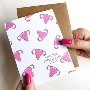 Funny Hysterectomy Card Uterus Cancer Care Package Card Funny Endometriosis Card Endometrial Card Uterus Cancer Card