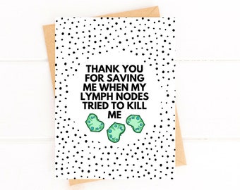 Funny Lymphoma Thank You Card for Doctor Oncologist Card Funny Lymphoma