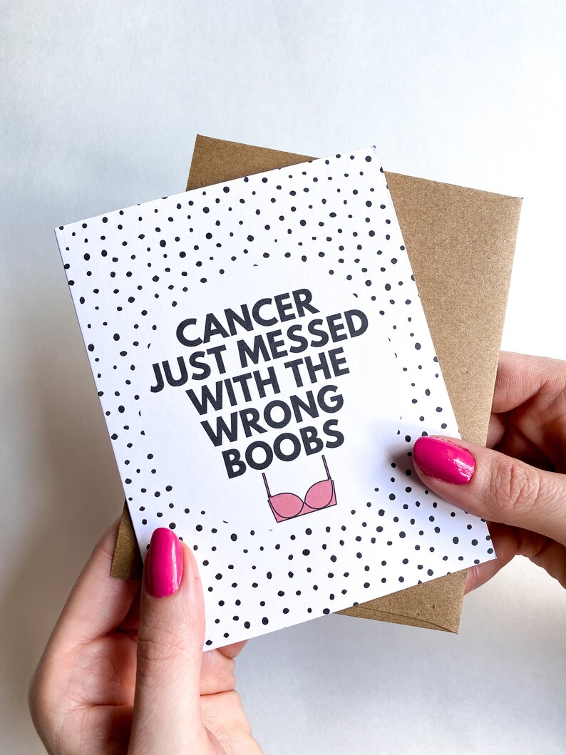 Breast Cancer Funny Fuck Cancer Card - Encouragement Card For Cancer  Patients With Humor Under Skirt, image size:794x1059