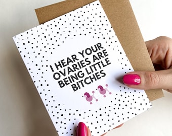Ovarian Cancer Card Funny Cancer Gift For Her Care Package For Cancer Ovarian Cancer Support Card For Mom Cancer Humor Empathy Card Chemo