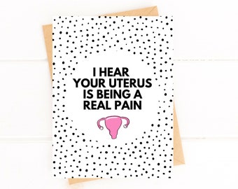 Funny Hysterectomy Card Funny Endometriosis Card Funny Uterine Cancer Card Uterus Being A Real Pain