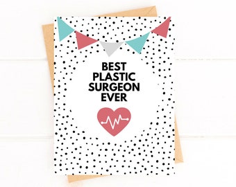 Plastic Surgeon Thank You Card Best Plastic Surgeon Ever Card Thank you Card for Surgery