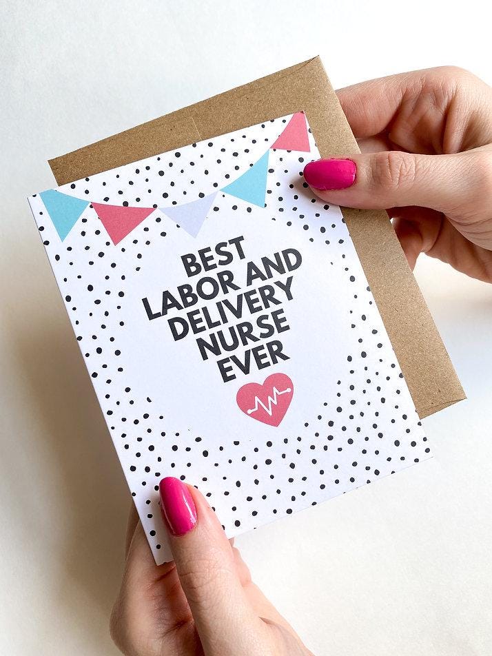 Card for Labor and Delivery Nurse Thank you Nurse Card Nurse Appreciation Card