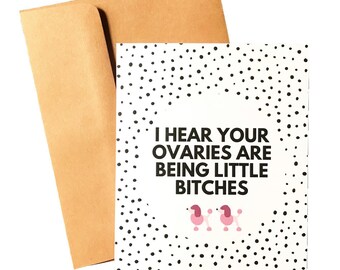 Ovarian Cancer Card Funny Cancer Gift For Her Care Package For Cancer Ovarian Cancer Support Card For Mom Cancer Humor Empathy Card Chemo