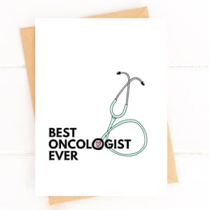 Tarjeta de agradecimiento para el mejor oncólogo, Regalo de agradecimiento al médico, Tarjeta de agradecimiento de oncología