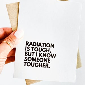 Tarjeta dulce para el tratamiento de radiación La radiación es dura Cáncer Tarjeta para recuperarse