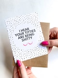 Titties Are Being Shitty Card Breast Cancer Card Breast Cancer Gift Breast Cancer Care Package for Her Funny Breast Cancer Card for Friend