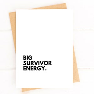 Kankervrije kaart Big Survivor Energy Card Remissie Gefeliciteerd Kanker Overlevende