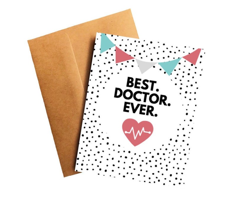 Best Doctor Ever Card Cute Doctor Card Best Doctor Thank You Etsy