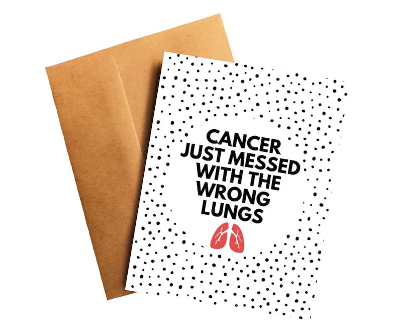 Lung Cancer Card Funny Get Well Lung Cancer Card for Him Lung Etsy