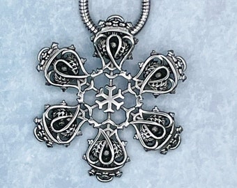 Necklace Scottish Thistle & Luckenbooth SnowWonders®NECKLACE Snowflake (SWJ3)