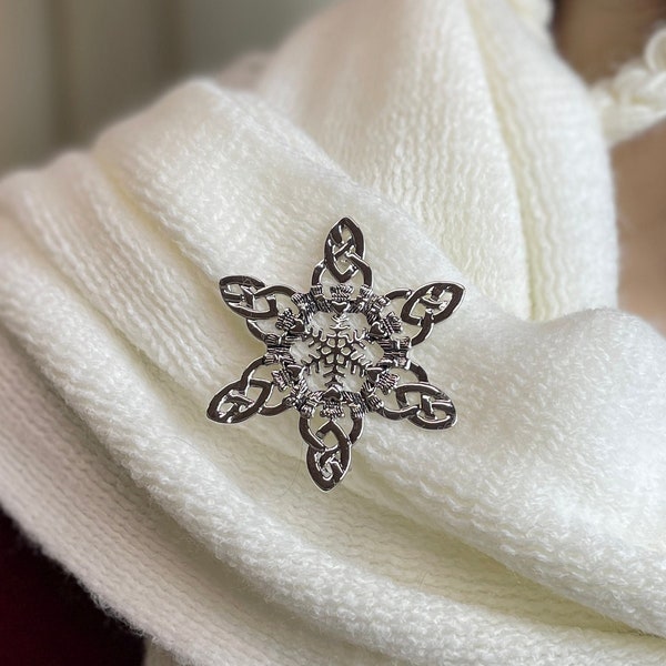 Irish Celtic Claddagh SnowWonders® Brooch (SWP3) Snowflake Jewelry