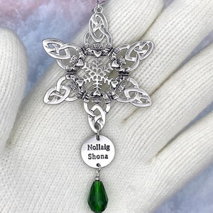 IRISH Nollaig Shona Irish Claddagh Ornament SnowWonders® Snowflake , 5058/Nollaig, Snowflake, personalized custom Irish Ornament,