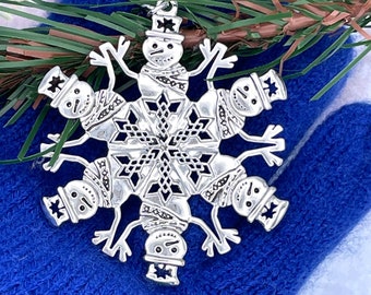 Irish Shamrock Snowman SnowWonder® Snowflake Ornament, 5801, Irish Celtic Snowman,Shamrock Snowman, Snowman Package Decor, Christmas Decor