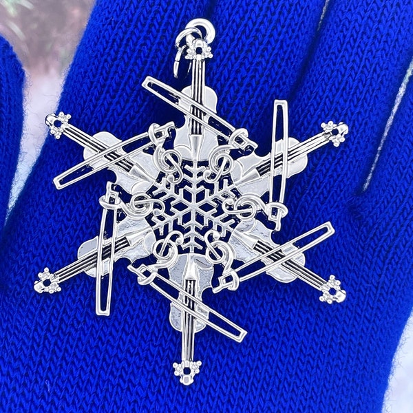 Violin SnowWonders® Snowflake ORNAMENT, (6057) Violinist, Musician Ornament, Fiddle Ornament