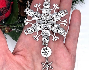 YOU MELT ME Irish Shamrock Snowman SnowWonder® Snowflake Ornament, (CSF5) Irish Celtic Snowman,Shamrock Snowman, Snowman Package