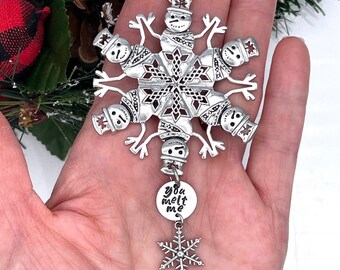 YOU MELT ME Irish Shamrock Snowman SnowWonder® Snowflake Ornament, (CSF5) Irish Celtic Snowman,Shamrock Snowman, Snowman Package