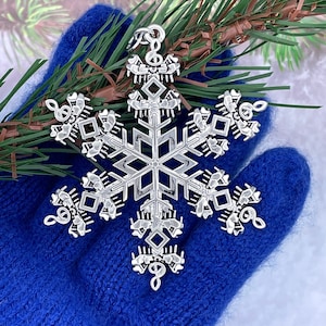 Piano SnowWonder® Snowflake Themed Ornament, 6063 Treble clef