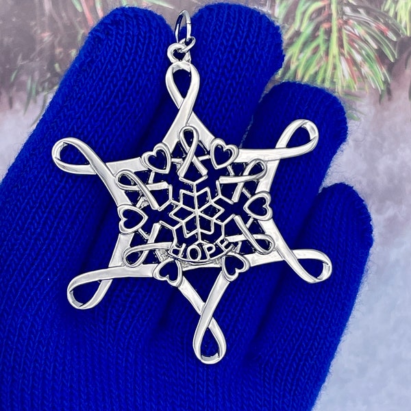 Ribbon Of Hope Snowwonders™ Snowflake Ornament (6055)  Survivor ribbon, Hope, Love Ornament