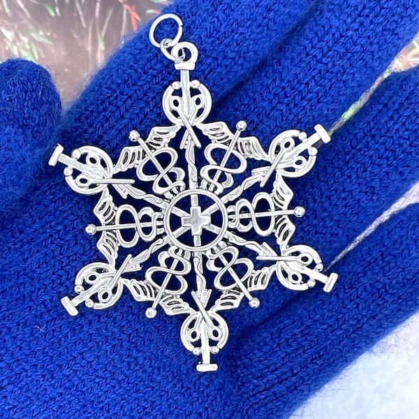 Medical SnowWonders® Snowflake Ornament,(5200)Nurse ornament,Dr Ornament, Stethoscope Ornament, Medicine, caduceus ornament, medical gift