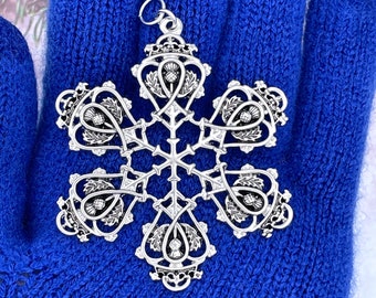 Scottish Thistle & Luckenbooth SnowWonders® Snowflake Christmas ornament (SW6056) Scottish Christmas Ornament