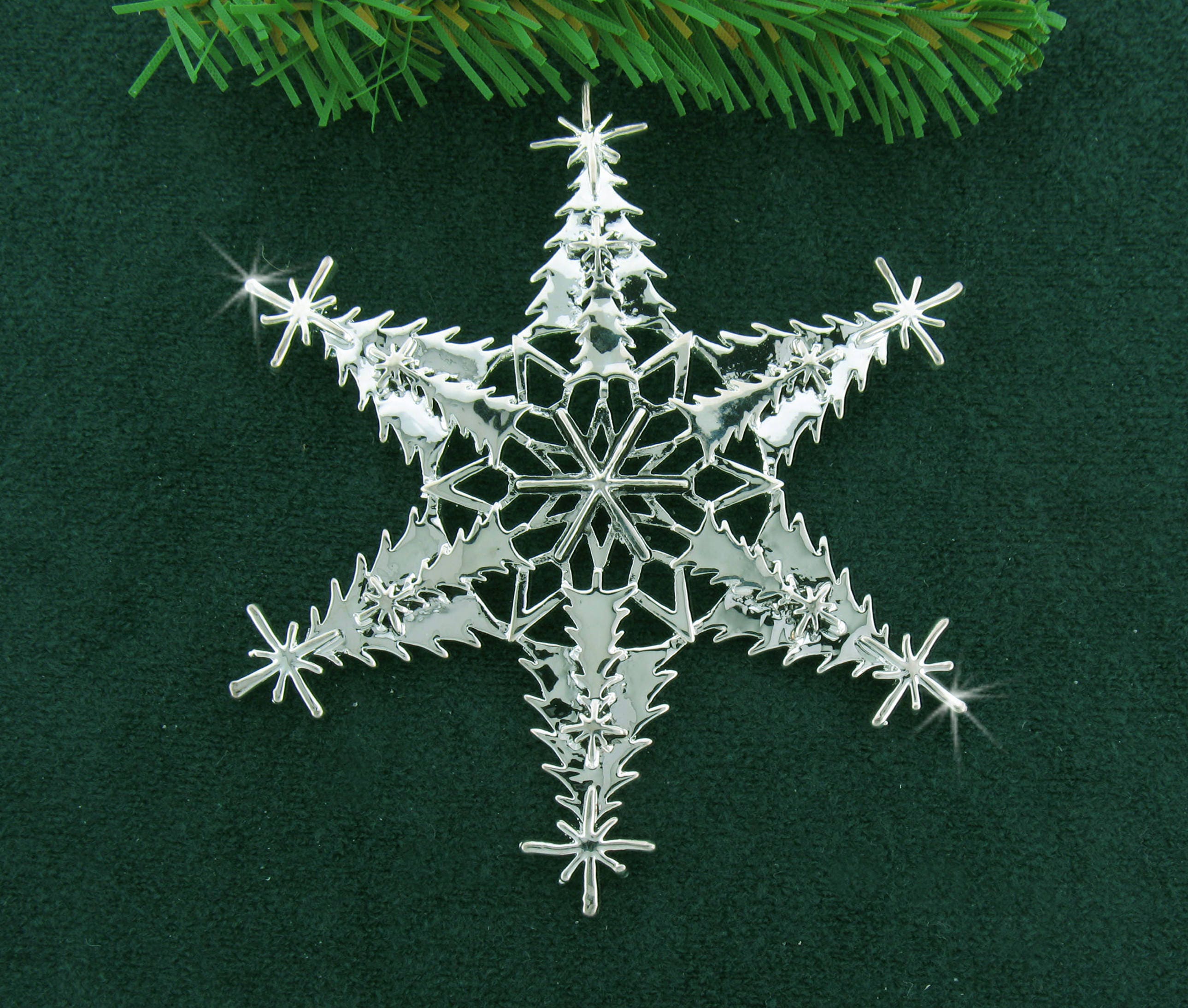 Silver Snowflakes Asst Sized Snowflake Ornaments 12 Each of 4 Inch 5 Inch 6  Inch Silver Glitter Snowflake 